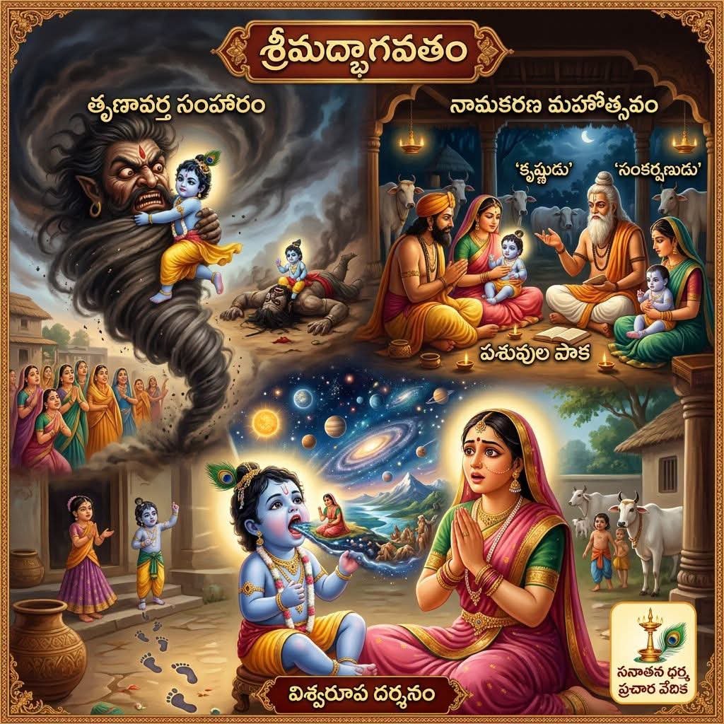 శ్రీమద్భాగవతం – తృణావర్త సంహారం, నామకరణం,విశ్వదర్శనం