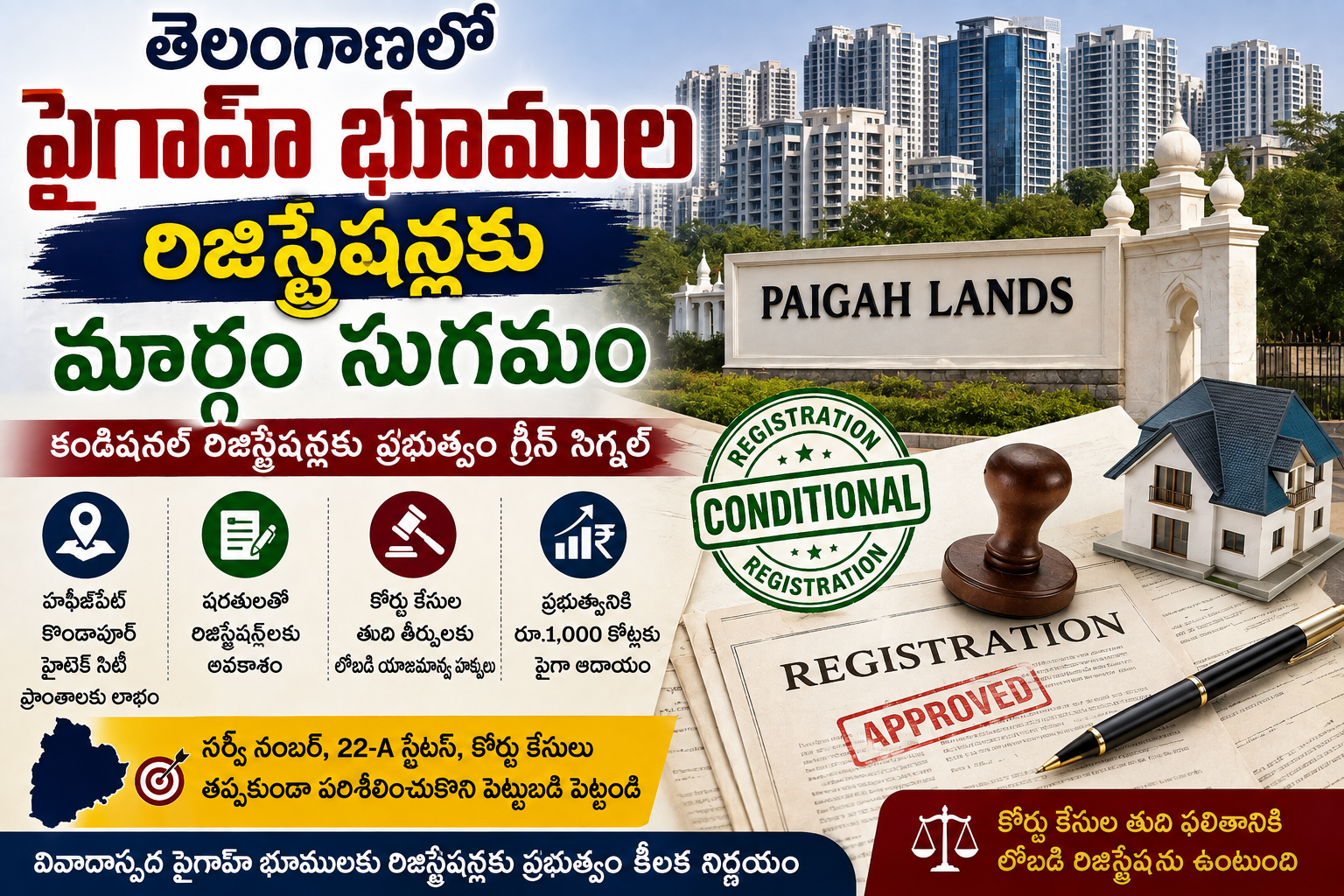 పాయిగ భూముల రిజిస్ట్రేషన్లకు తెలంగాణ ప్రభుత్వం కీలక నిర్ణయం