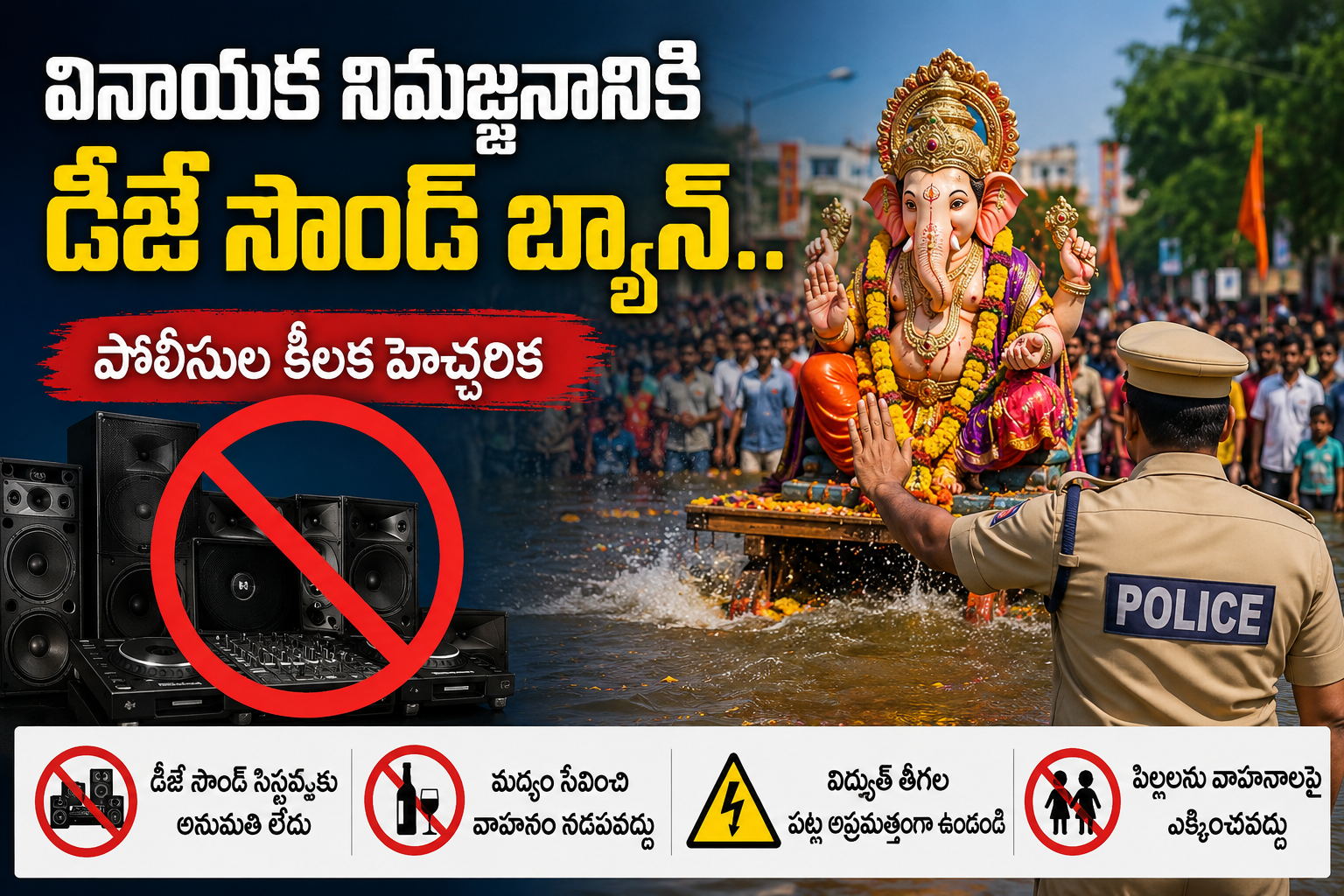 వినాయక నిమజ్జనానికి తెలంగాణ పోలీస్ షాక్?